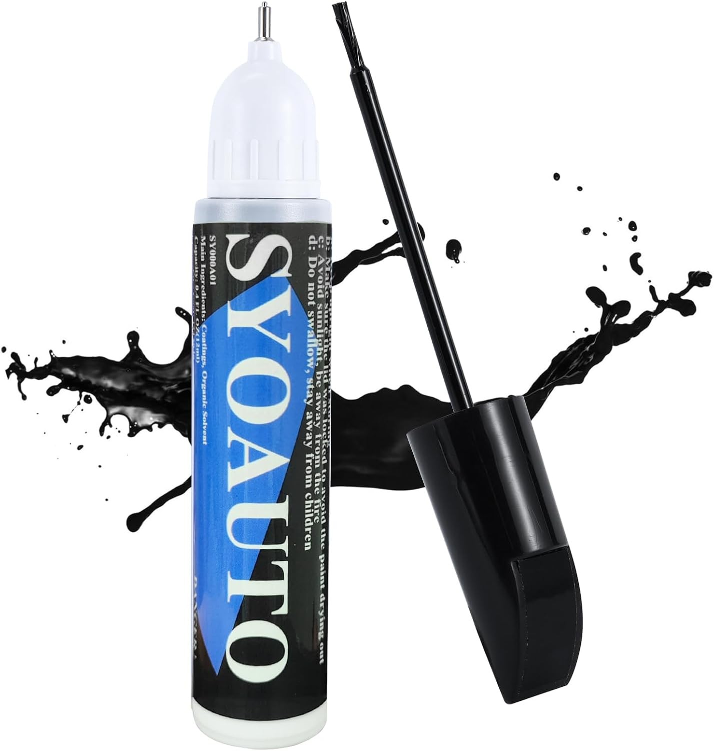 SYOAUTO Gloss Black Car Touch Up Paint 0.4 Fl Oz (Pack of 1),