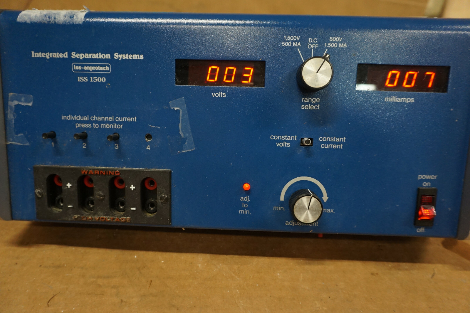 INTEGRATED SEPARATION SYSTEMS ISS 1500 ELECTROPHORESIS POWER SUPPLY ENPROTECH