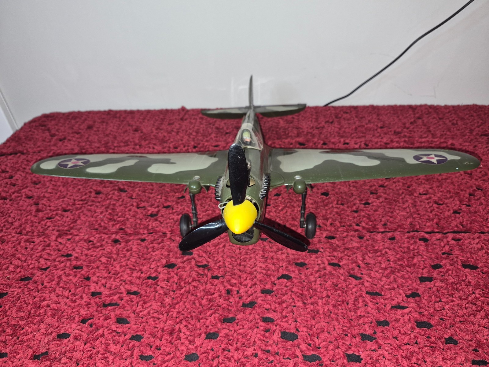 Vintage Cox Thimble Drome P-40 Warhawk Control Line Airplane w/ OG Cox Engine