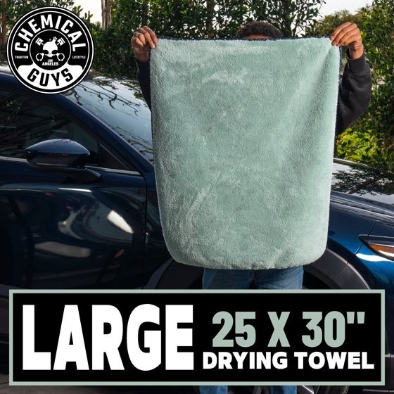 Chemical Guys MIC529 Super Plush Drying Towel 25x30 Olive Green (2 Pack)