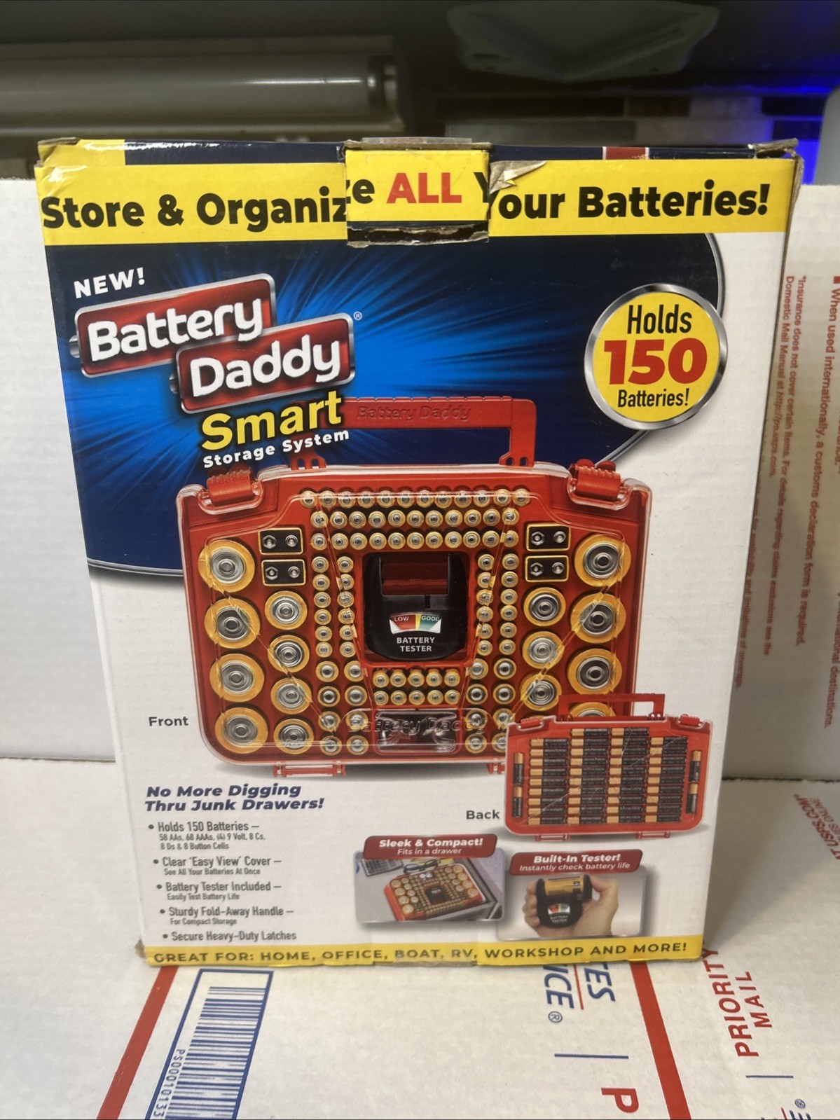 BATTERY DADDY Smart Storage System Case + Battery Tester (Holds 150 Batteries)