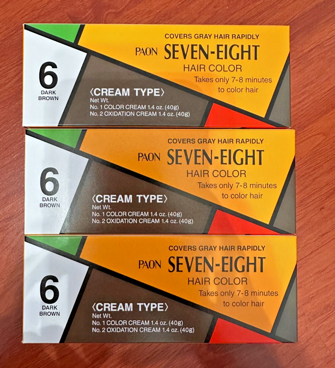 PAON SEVEN-EIGHT CREAMY TYPE HAIR COLOR DARK BROWN # 6 - (Pack of 3)