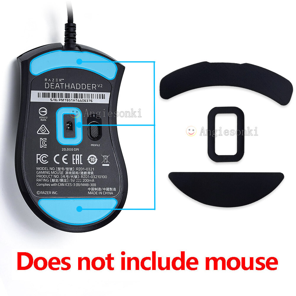New 2 sets of hotline games Razer Deathadder V2 mouse foot skates black 0.6mm
