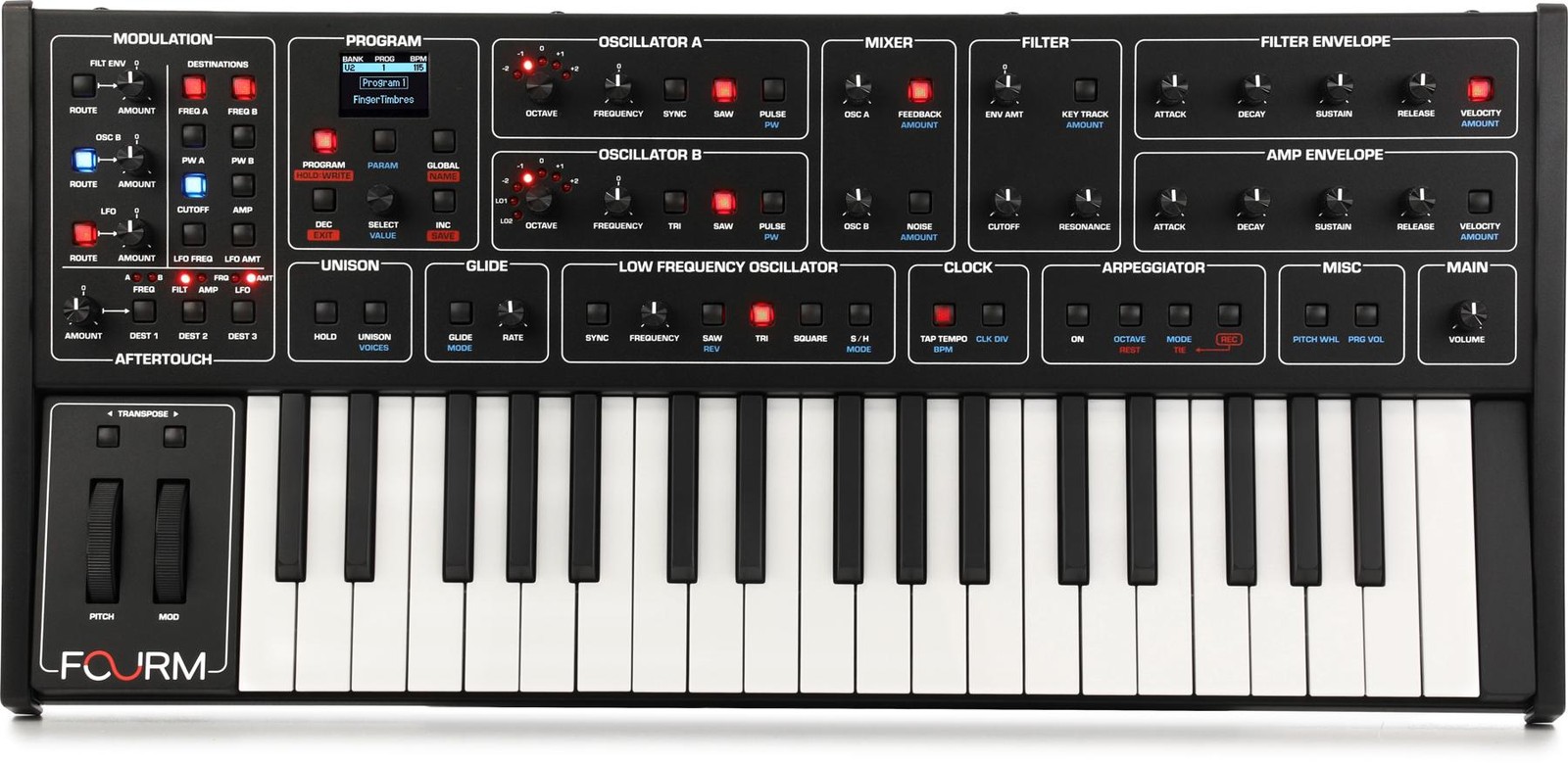 Sequential Fourm Compact Polyphonic Analog Synthesizer
