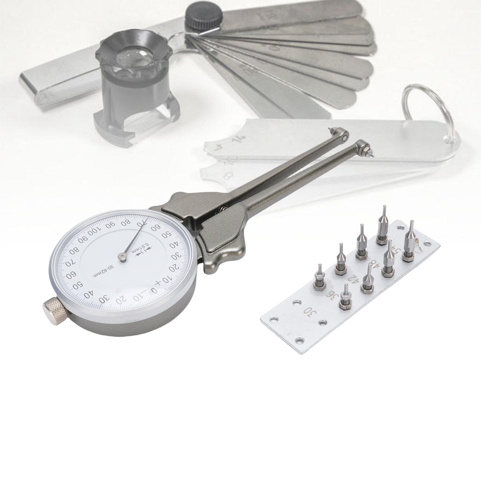 Internal Dial Caliper 30 62mm Replaceable Inside Gage Set With 8 Replacement