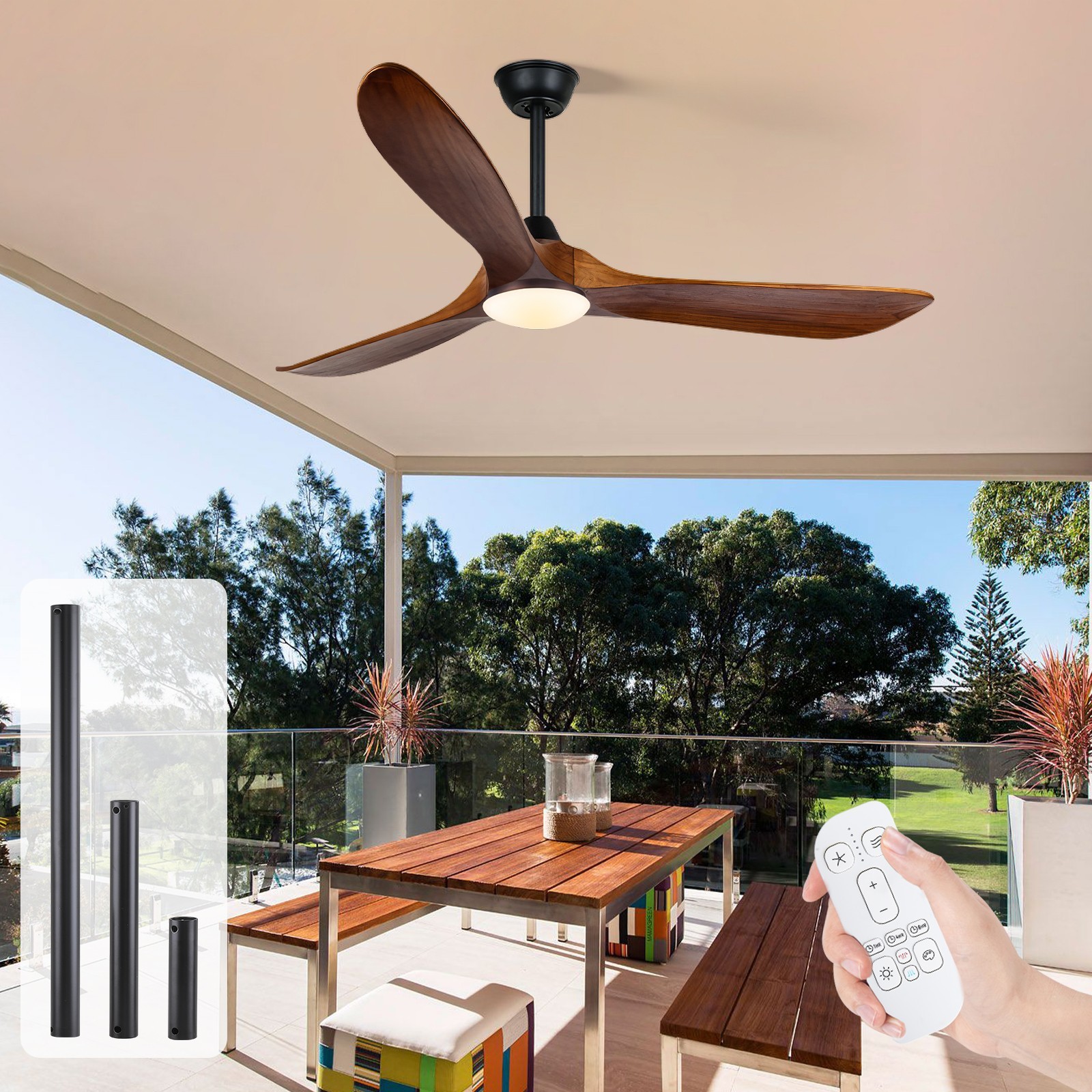 Ceiling Fan with Light & Remote Quiet Reversible DC Fan Dimmable Clearance Sale