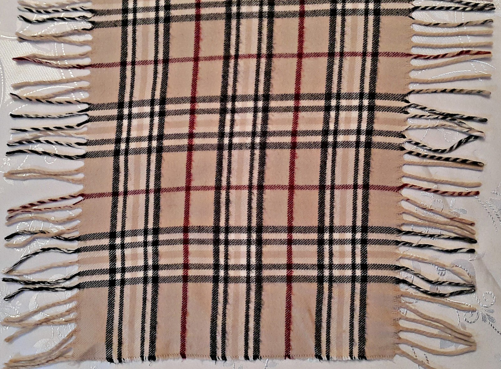 VINTAGE AUTHENTIC CODELLO PLAIDS & CHECKS WOOL BLEND LONG MENS FRINGE SCARF