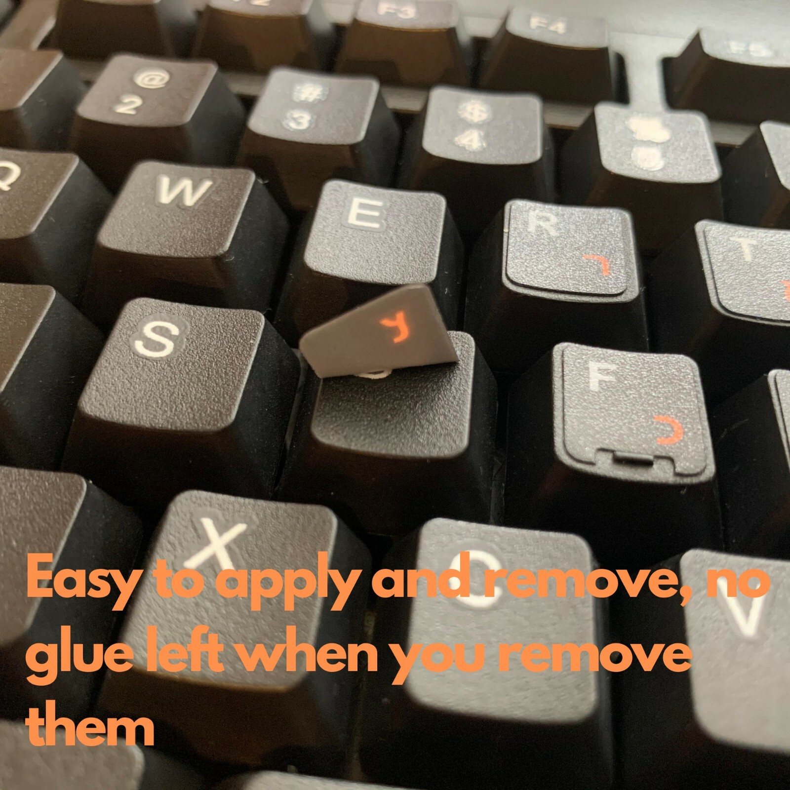 2 PCS Hebrew keyboard stickers Waterproof Replacement Computer Laptop Orange