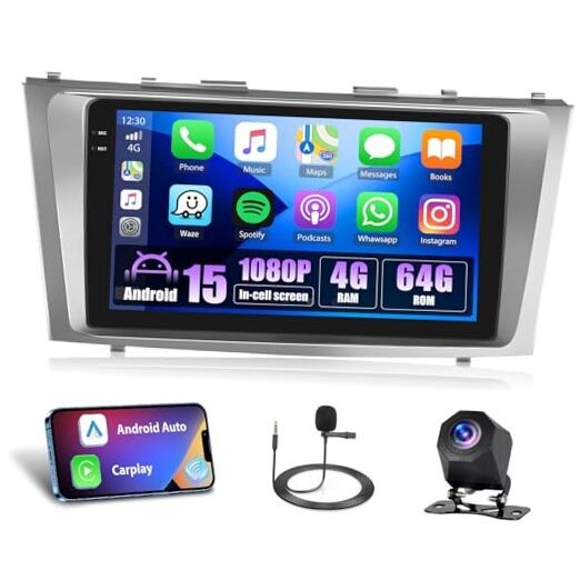 4G+64G Car Radio for Toyọta Caṃry 2006-2011, 9'' Incell 4G+64G-In-cell Screen