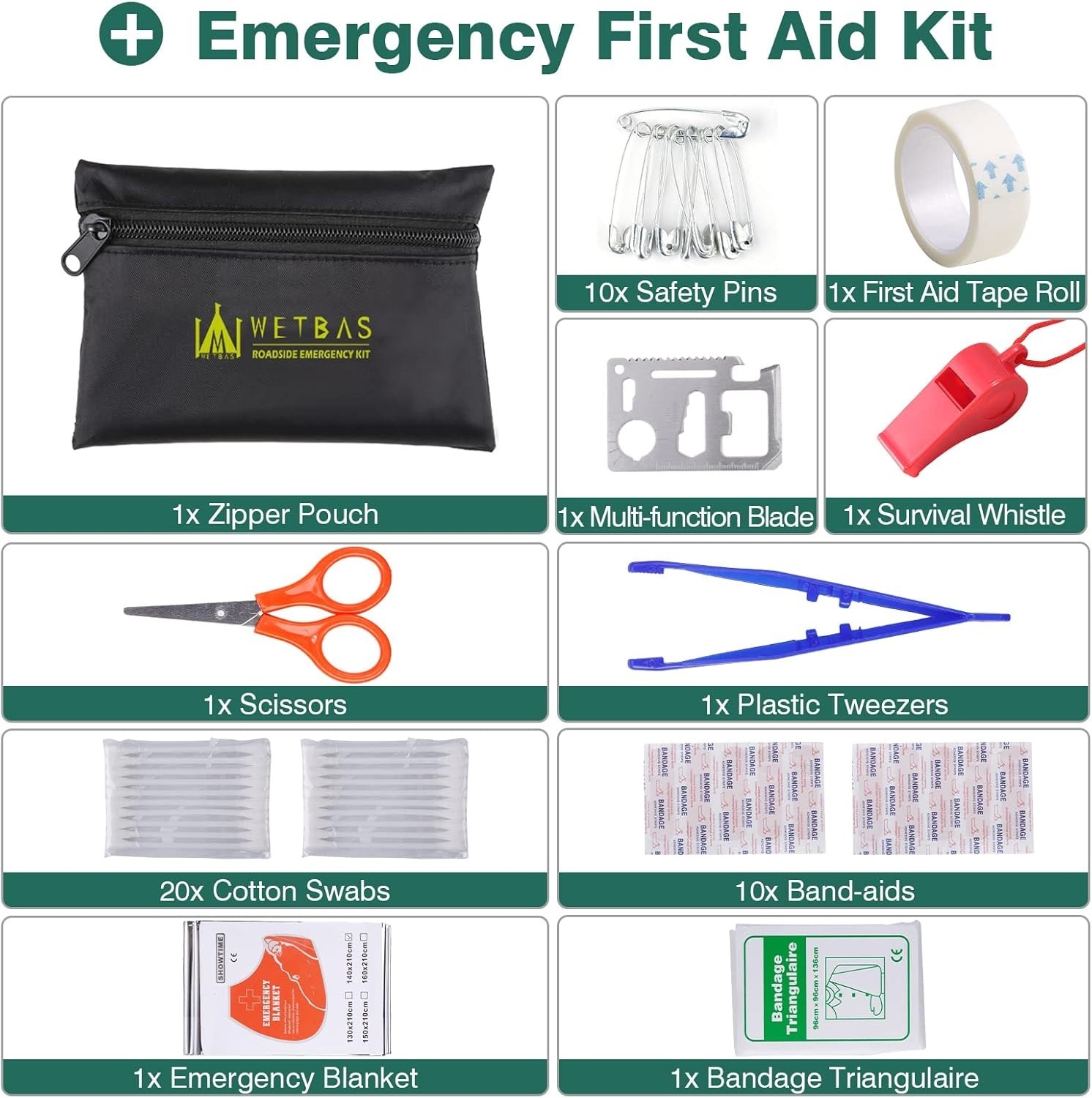 Car Roadside Emergency Kit, Auto Vehicle Safety Emergency Road Side Assistanc...