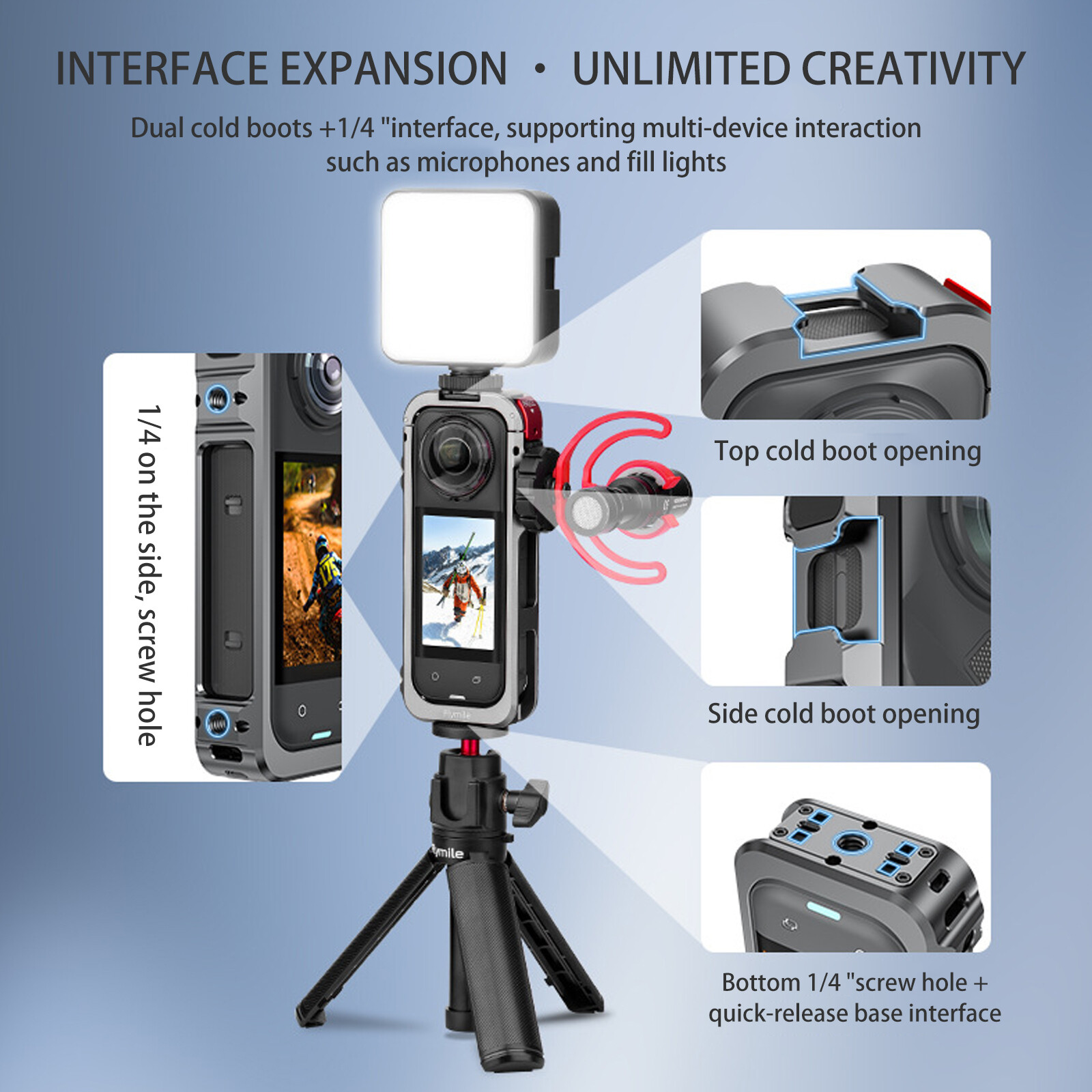 Protective Frame Case With Lens Cover Kit For Insta360 X5 Camera Accessories