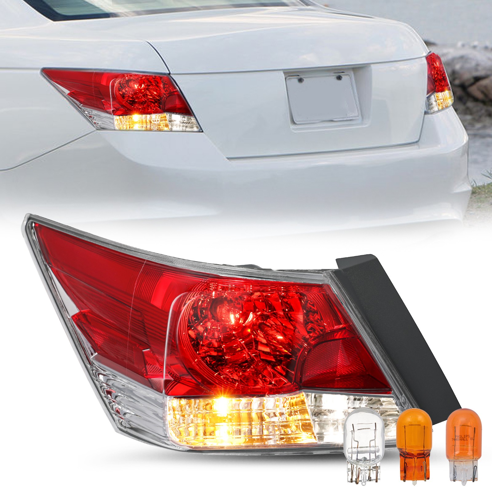 For 2008 2009 2010 2011 2012 Honda Accord Sedan 4Dr Left Driver Side Tail Light