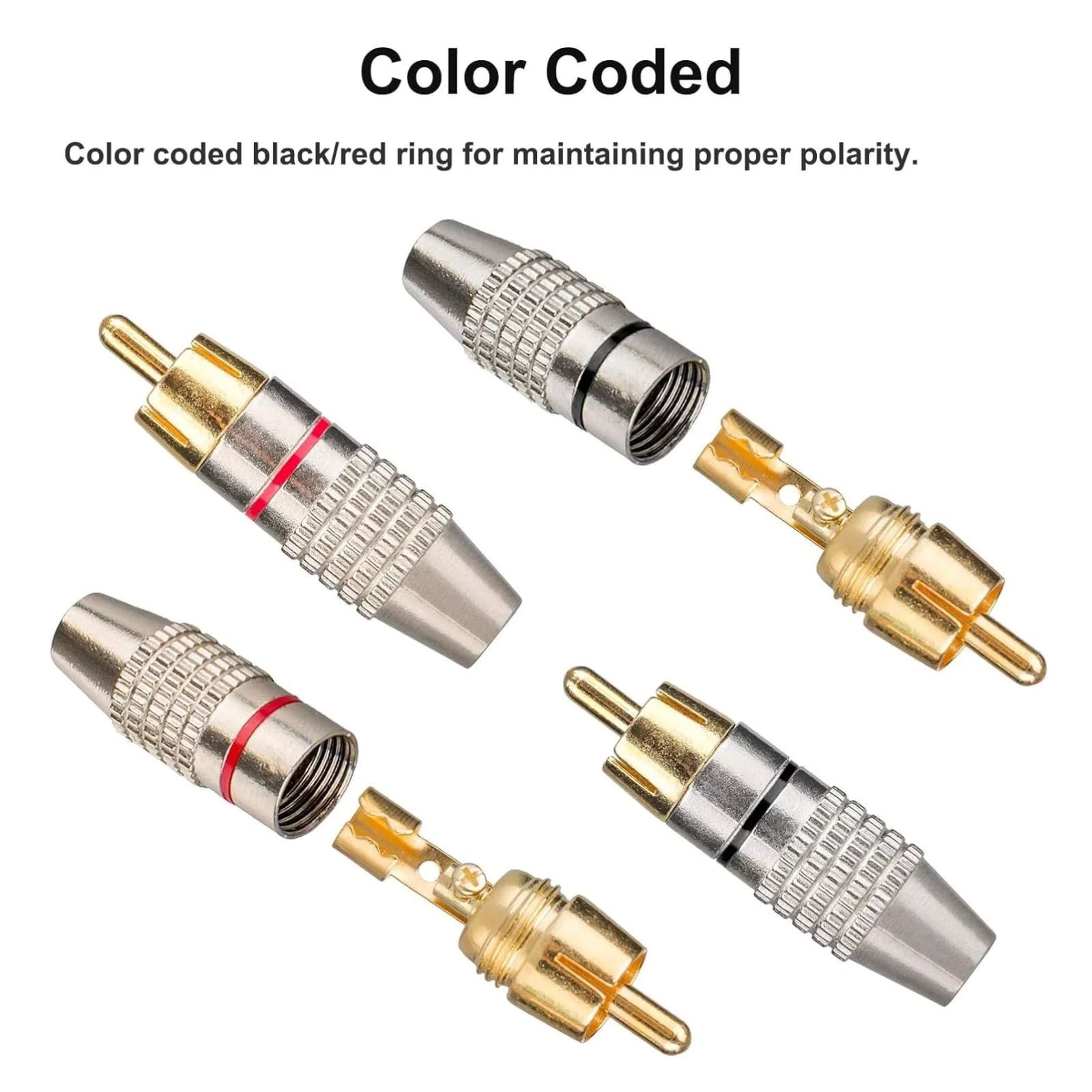 Anti-corrosion RCA male plug Audio Video Cable Adapter Connector Speaker