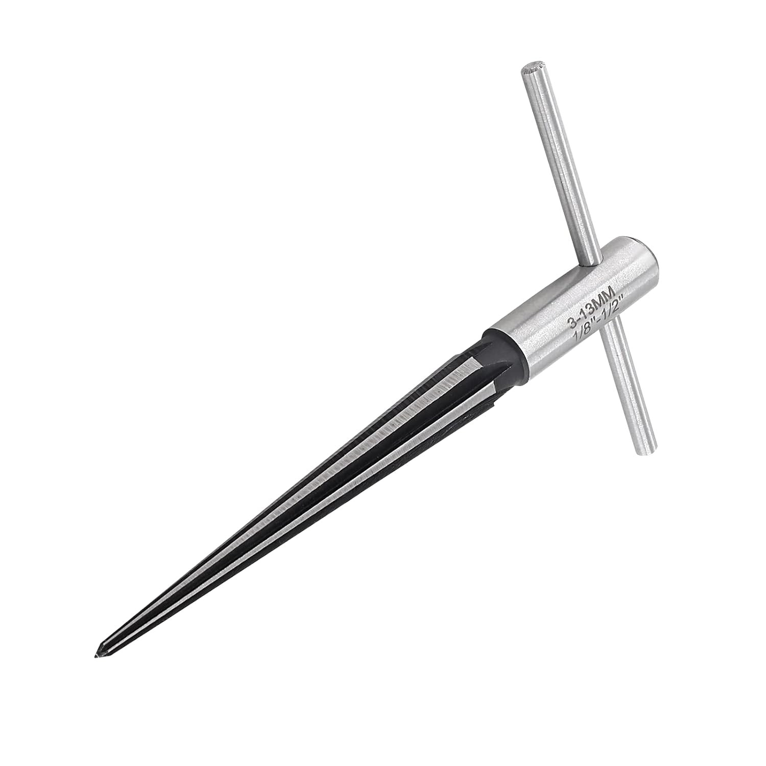 1/8"-1/2" (3-13Mm) T Handle Tapered Reamer | 6 Fluted, Chamfer Reaming Tool, Gui