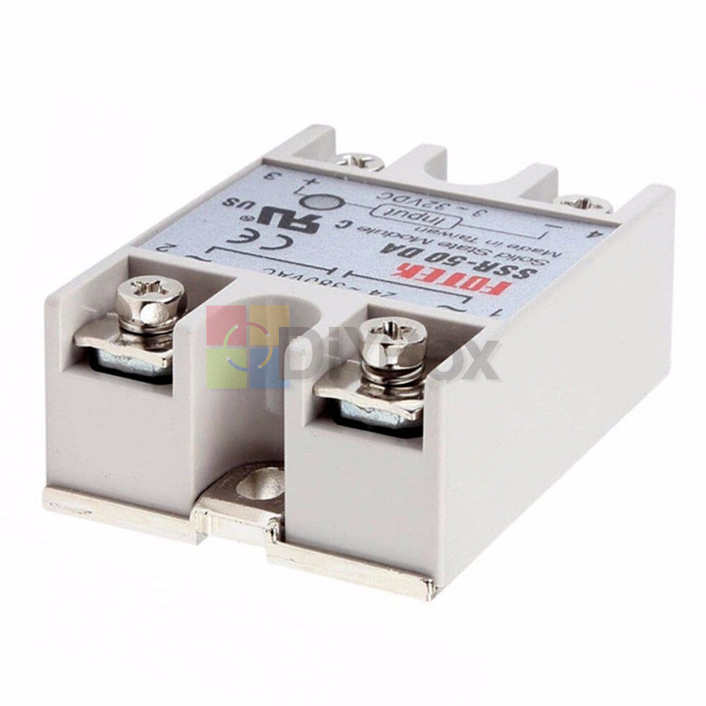 24V-380V 50A 250V SSR-50 DA Solid State Relay Module 3-32V DC To AC