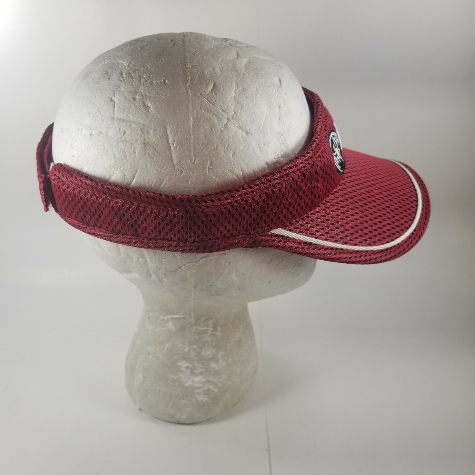Genuine Bacardi Brand Visor Cap Red with Embroidery Bat Hat Logo Mesh