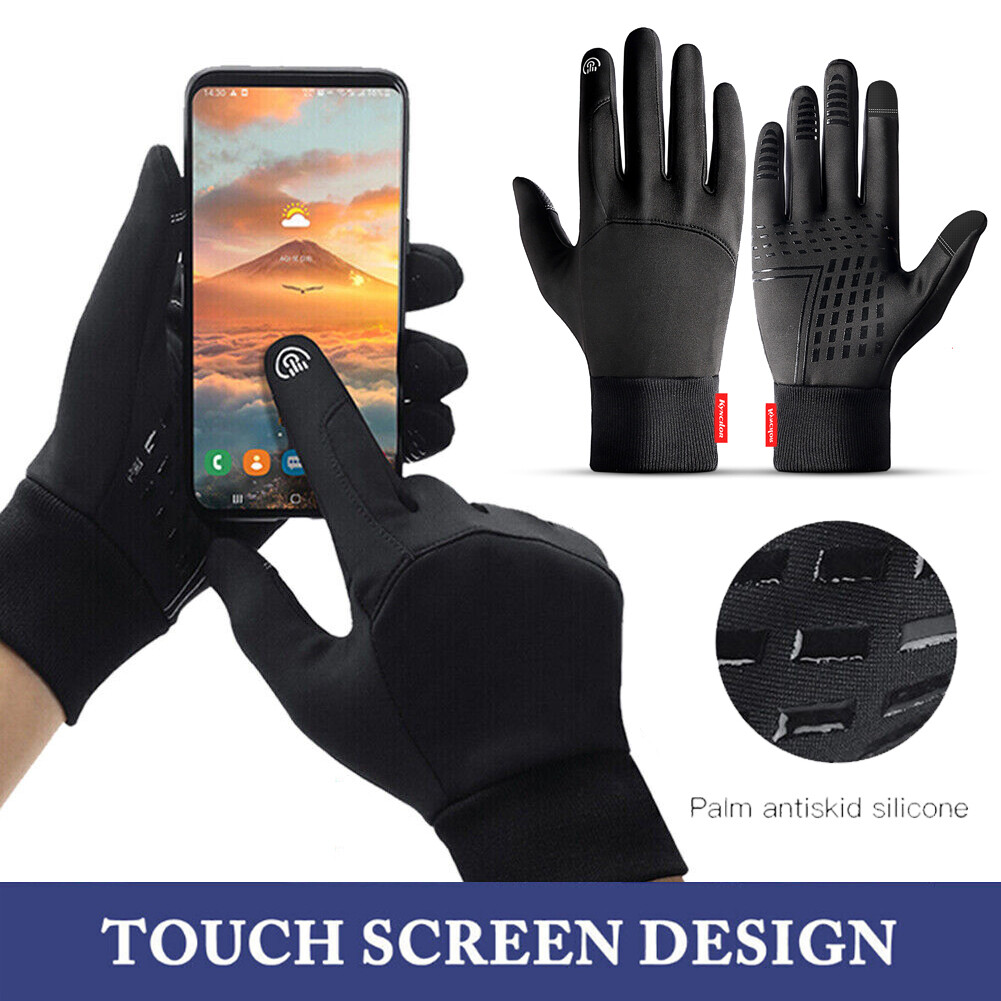 Men Women Touch Screen Gloves Thermal Windproof Anti-slip Silicone Warm Mittens