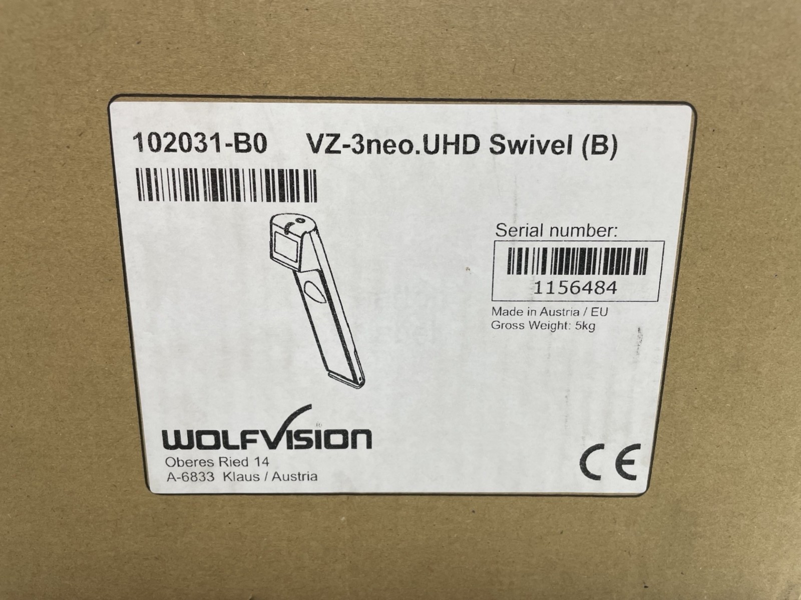 WolfVision VZ-3neo.UHD-Swivel (B) High-Performance Visualizer 4K Document Camera