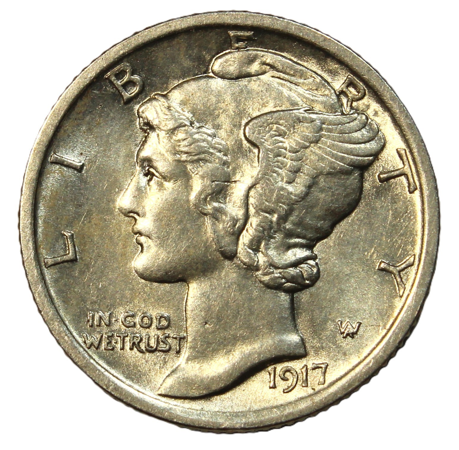1917 10C Mercury Dime FB- Choice UNC - SMH 1436