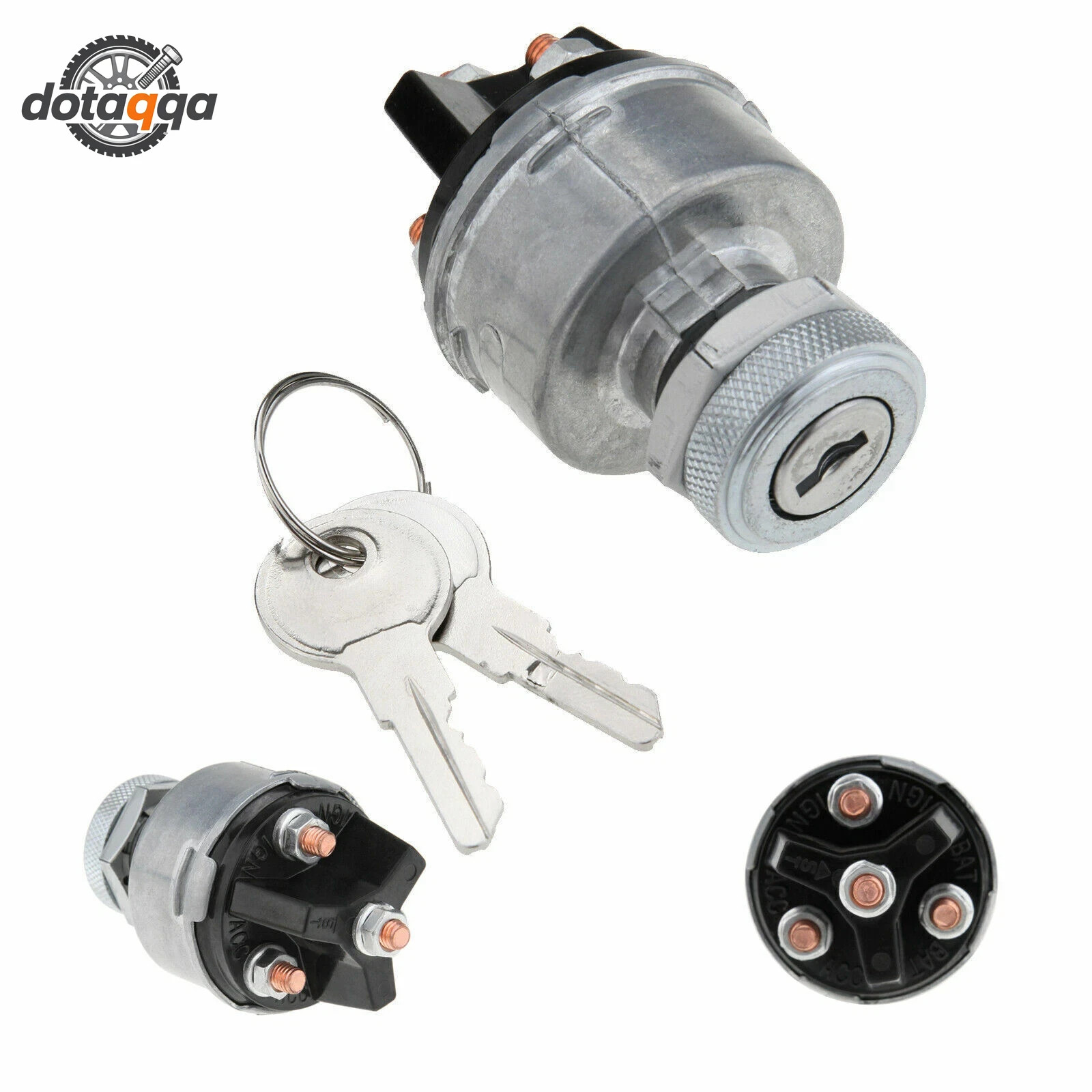 Universal Ignition Key Starter Switch With 2 Keys For Car Tractor Trailer