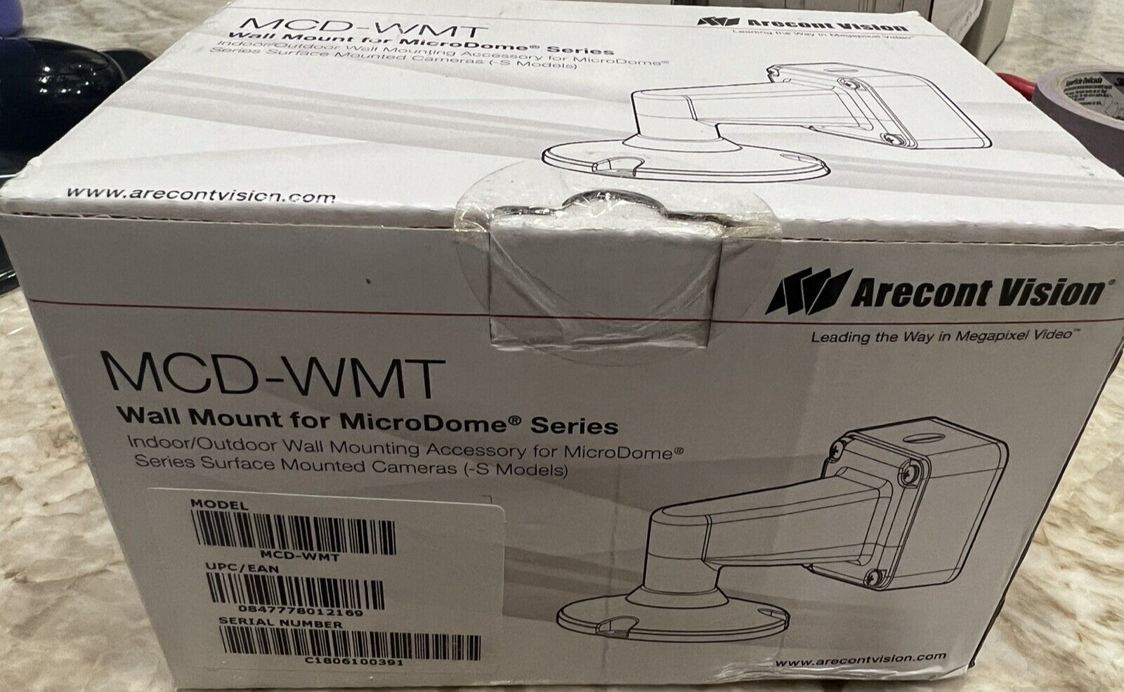 Arecont Vision Costar MCD-WMT MicroDome Wall Mount, New, WMT