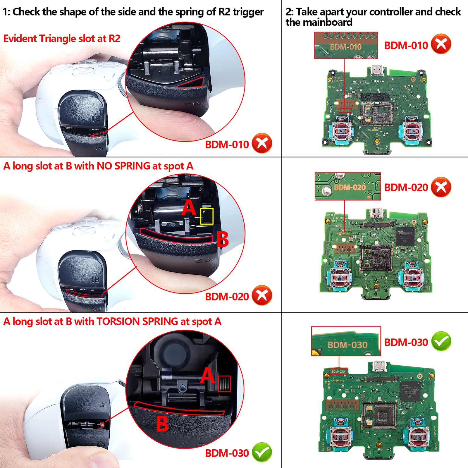 Replacement Full Set Buttons for PS5 Controller BDM-030 D-pad Trigger Face Keys
