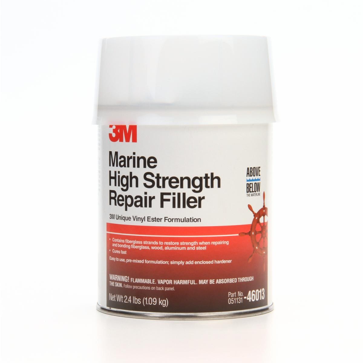 3M 46013 Boat Putty; For Marine Applications; Red; 15 Minutes Working Time