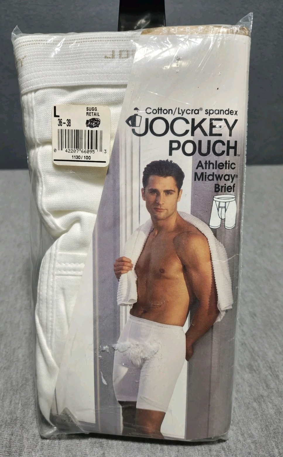 Jockey Pouch L 36-38 Midway Boxer Brief Fly Front Style 1130 VTG 93 Deadstock