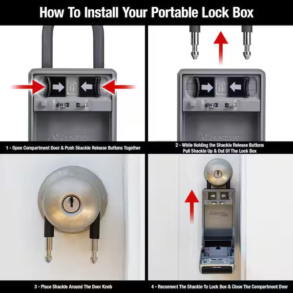 Master Lock 5480 Large Outdoor LOCK BOX with Removable Shackle