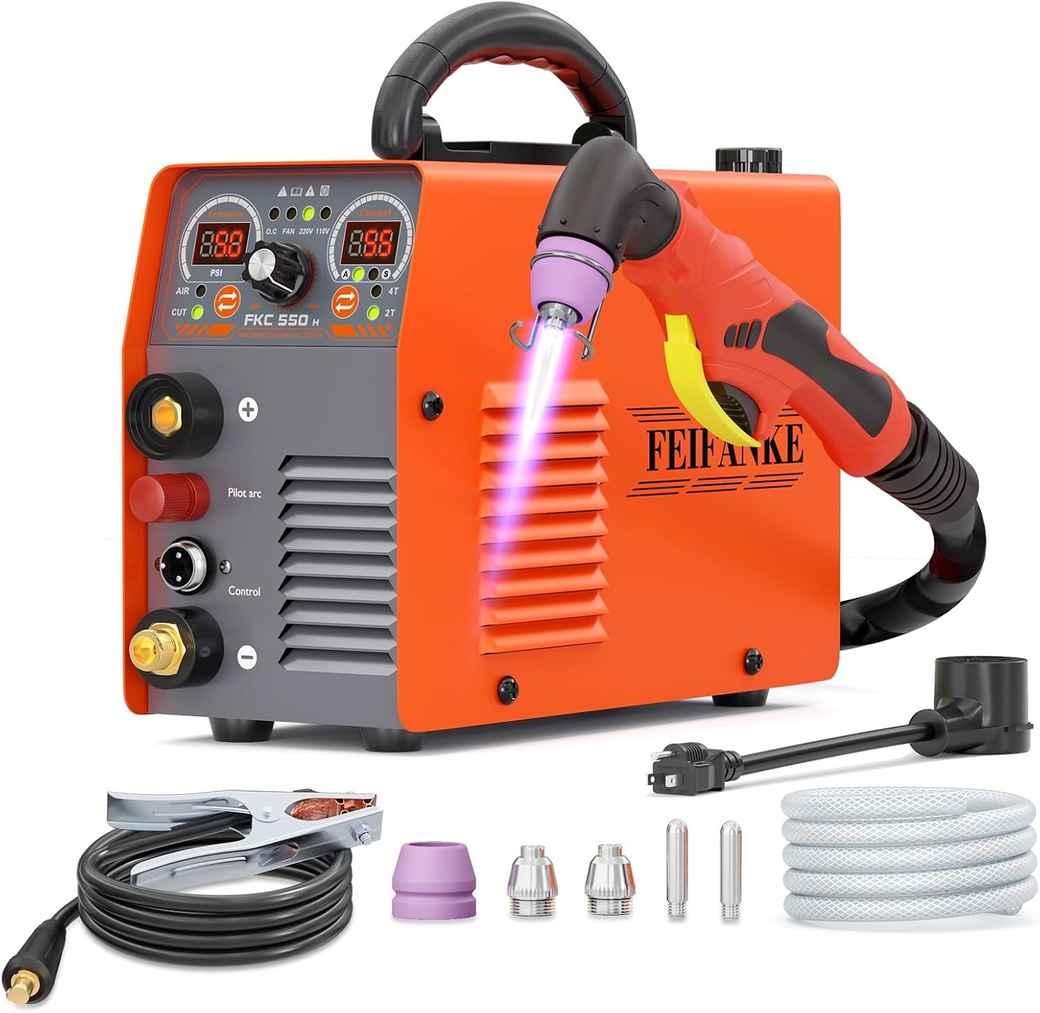 Plasma Cutter 55A Non Touch Pilot Arc HF Air Plasma Cutting Machine Max Cut 3/4"