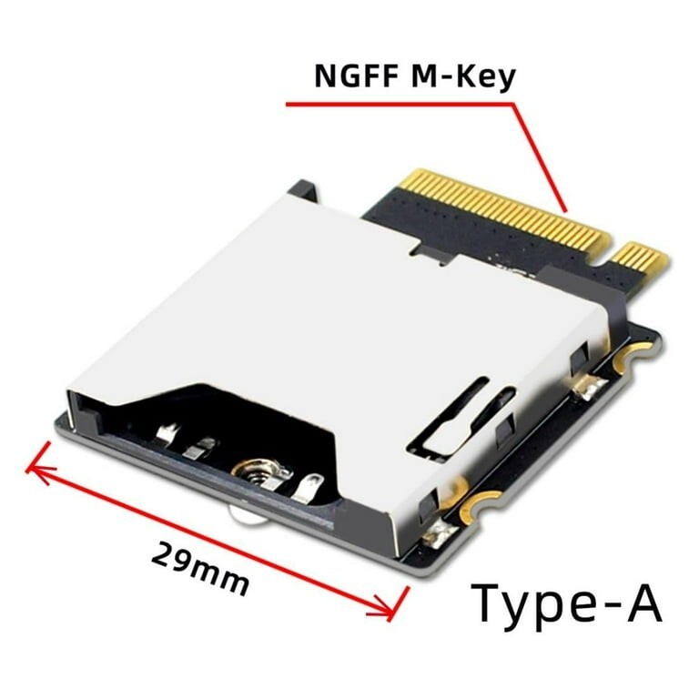NGFF M.2 NVMe Host to CFExpress CFA Extension Adapter M2 M-key for CFE Type-A Su