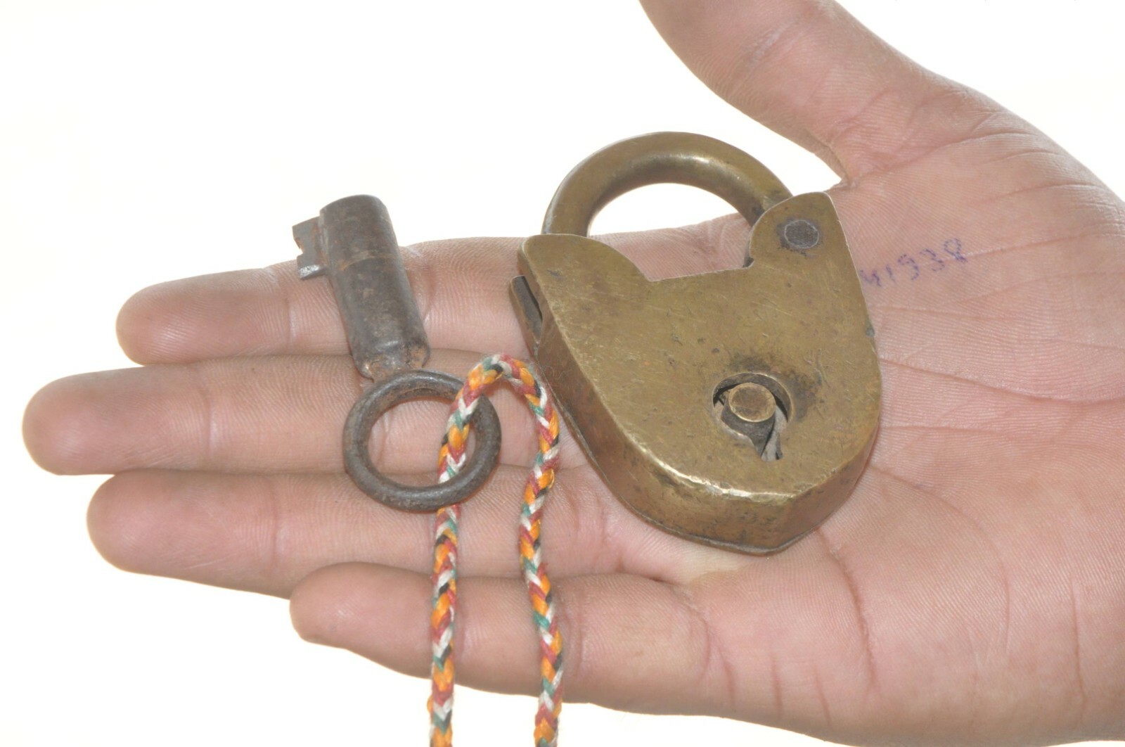 Vintage Brass Handcrafted Unique Shape Fine Padlock
