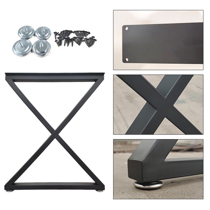 2 Set Metal Table Legs,Black Heavy Duty Industrial Desk Furniture Legs,28"x24"