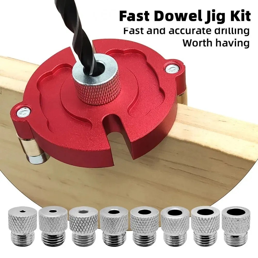 Self-Centering Dowel Jig 3-10mm Drill Guide Aluminum Woodworking Locator