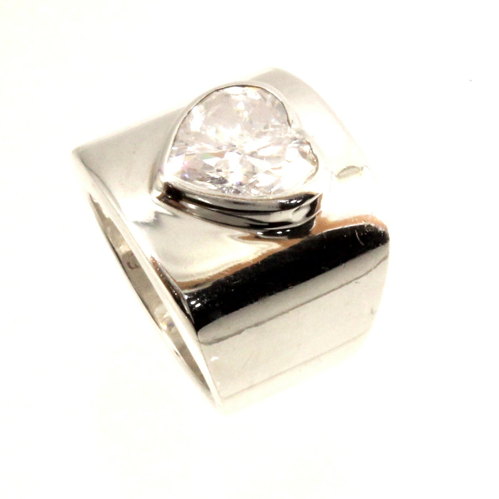 Solid Sterling Silver .925 Handmade Cubic Zirconia Solitaire Ring TPJ