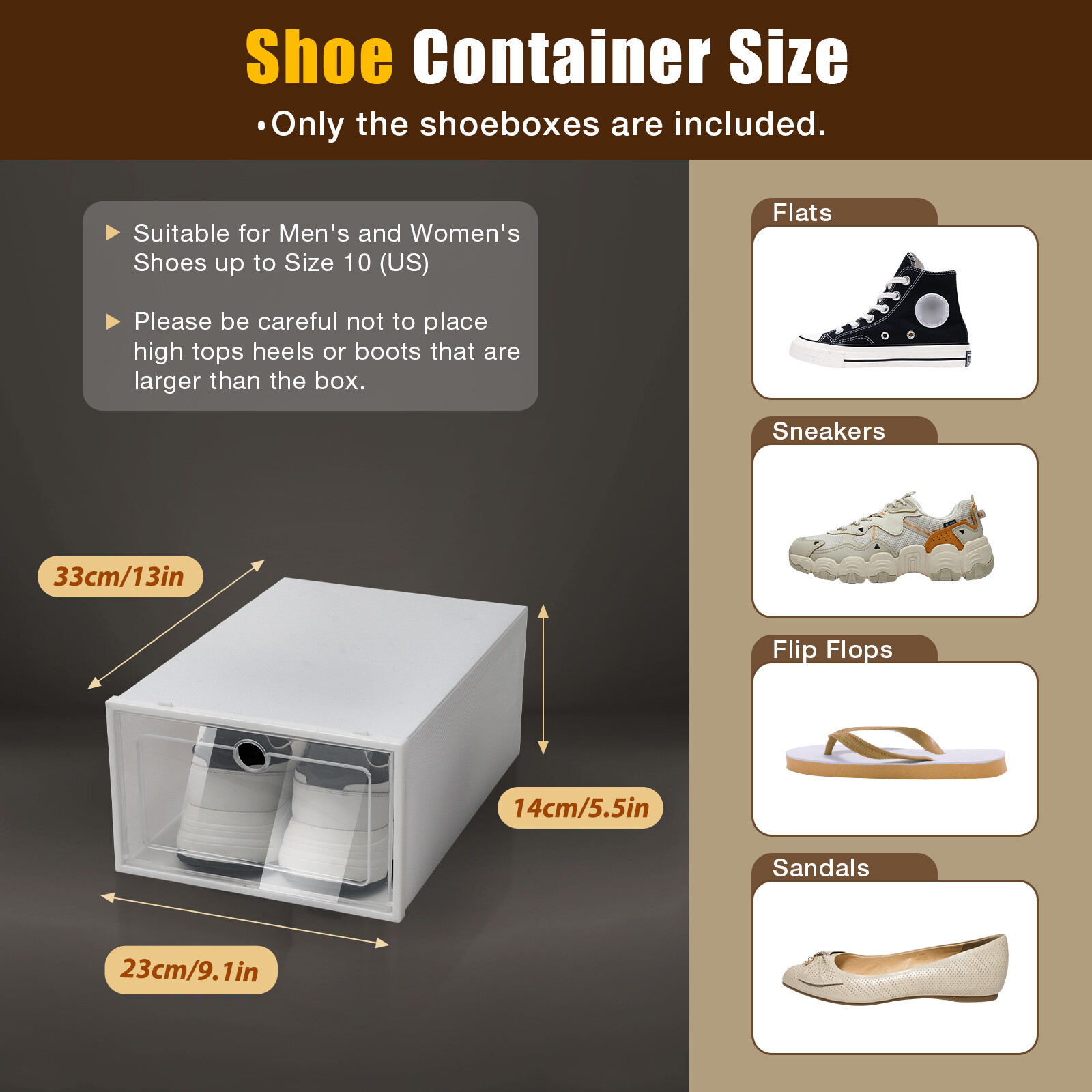 24 PCS Shoe Storage Box Clear Stackable Shoe Container XL White