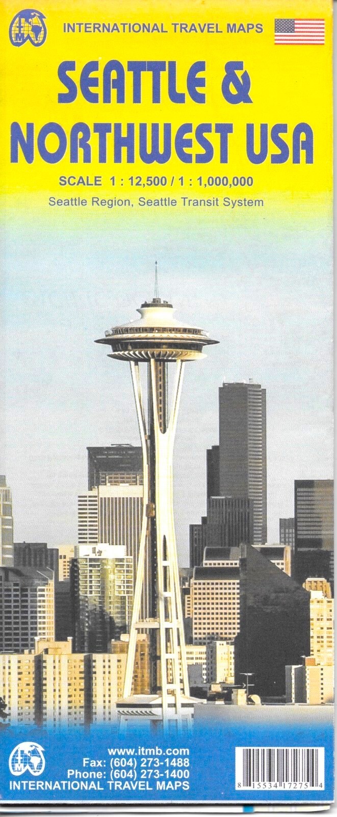 Map of Seattle & Pacific Northwest USA, by ITMB