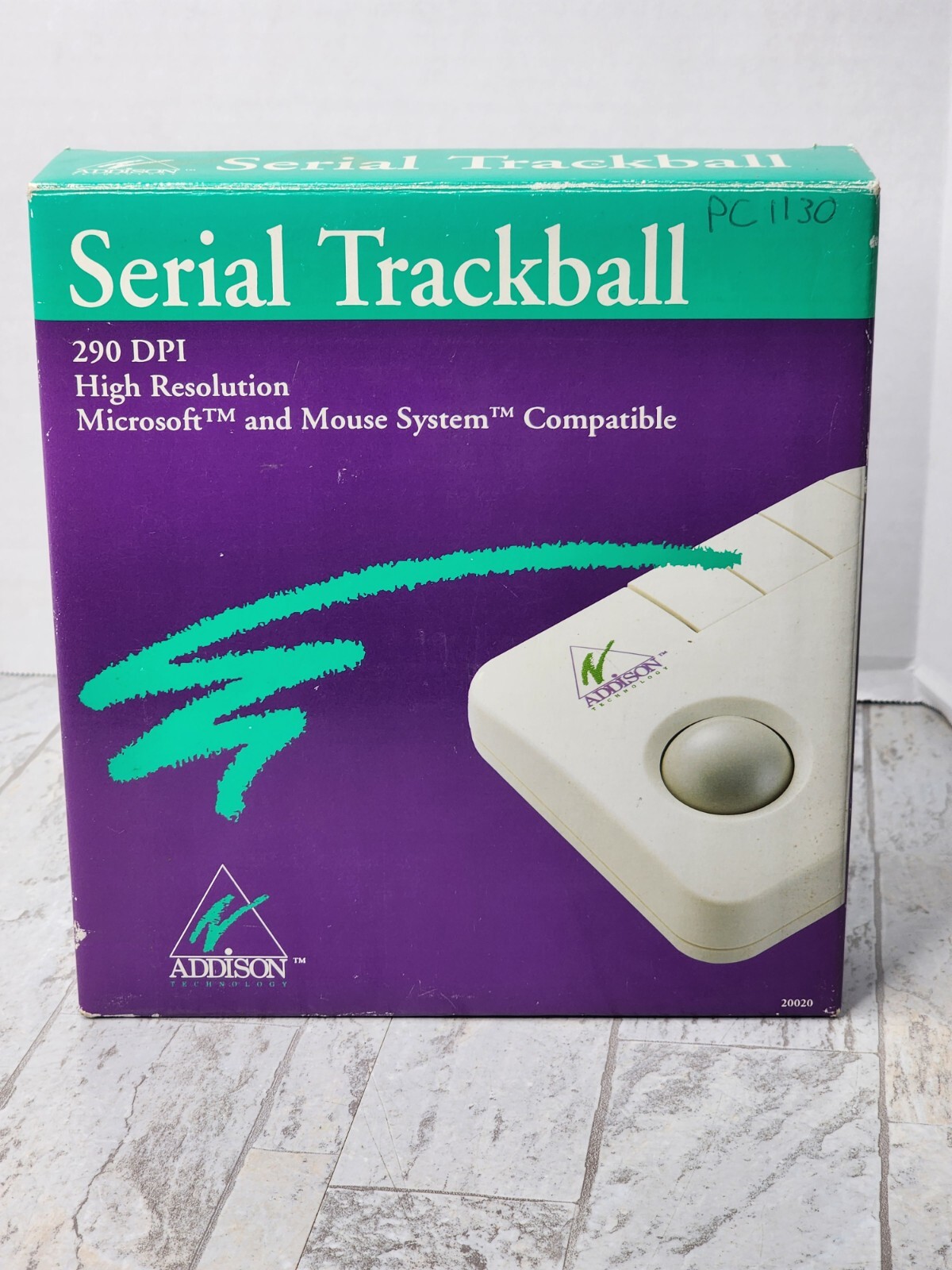 Addison Technology Serial Trackball 290 DPI High Resolution Manual & Box 20020