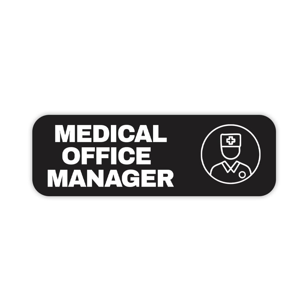 Medical Office Manager 1 x 3" Rounded Corner Name Badge | Medical Facilities