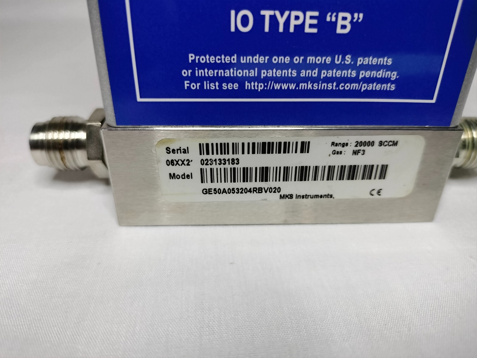 MKS GE50A053204RBV020 20000 SCCM NF3 Mass Flow Meter Controller IO TYPE B