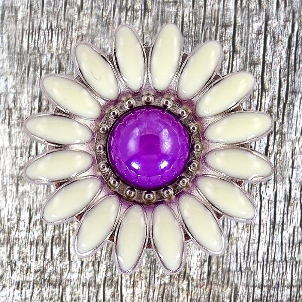 Purple Bling Daisy 1-1/4 Inch Concho  CON400-D-1-1/4"-Purple