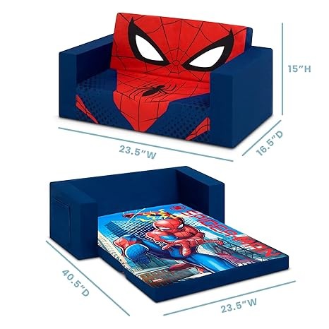 Flip Out Kids Sofa Spiderman Design