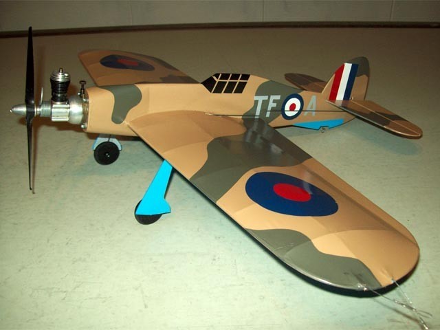 RC Airplane Laser Cut Short Kit Top Flite Hawker Hurricane Control Line 24 in WS