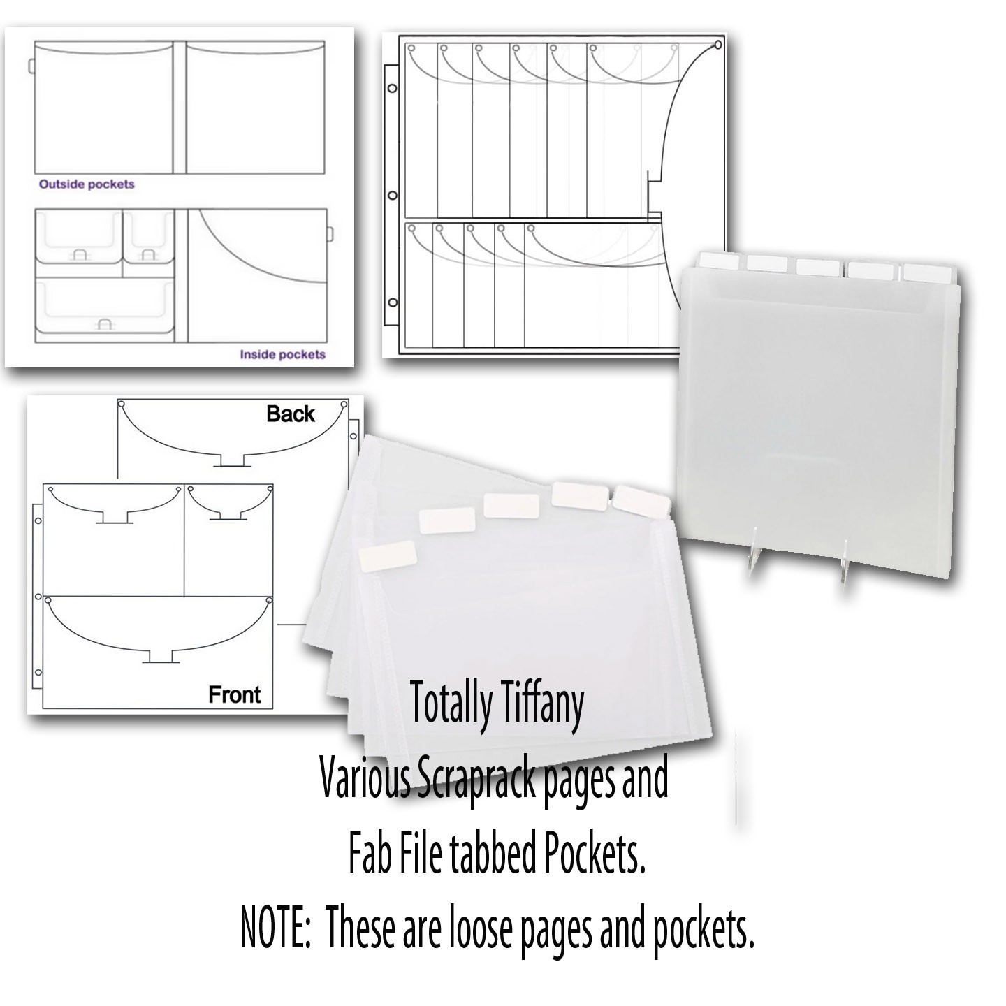 Totally Tiffany Fab File tabbed Pockets Scraprack Pages