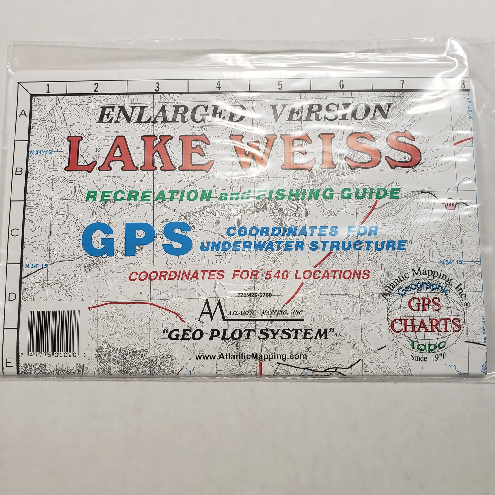 Atlantic Mapping GPS Paper Map Lake Weiss