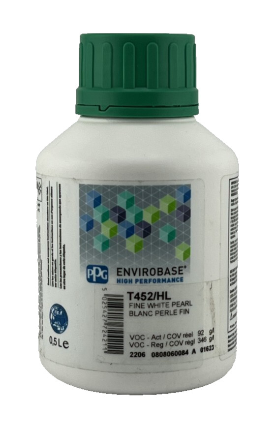 ENVIROBASE HIGH PERFORMANCE PPG T452/HL FINE WHITE PEARL 0.5L - FREE SHIPPING
