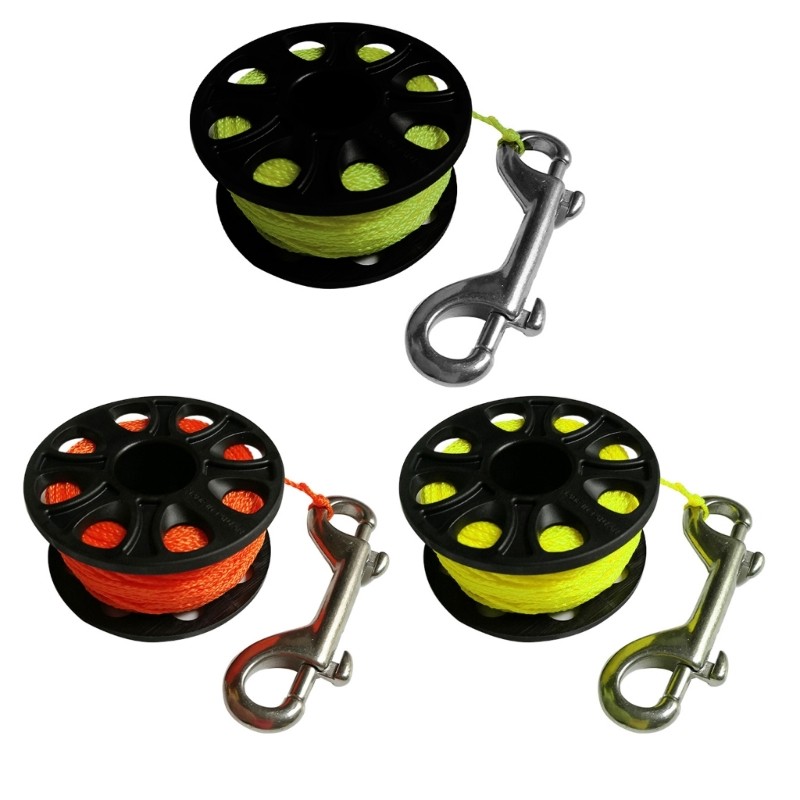 Diving Spool Finger Reel & Stainless Steel Bolts ​Snap Hook Dive Equipment