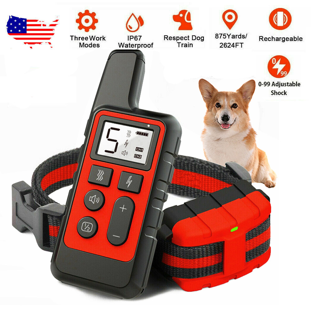 2700 FT Remote Dog Shock Training Collar Rechargeable Waterproof Pet Trainer NEW