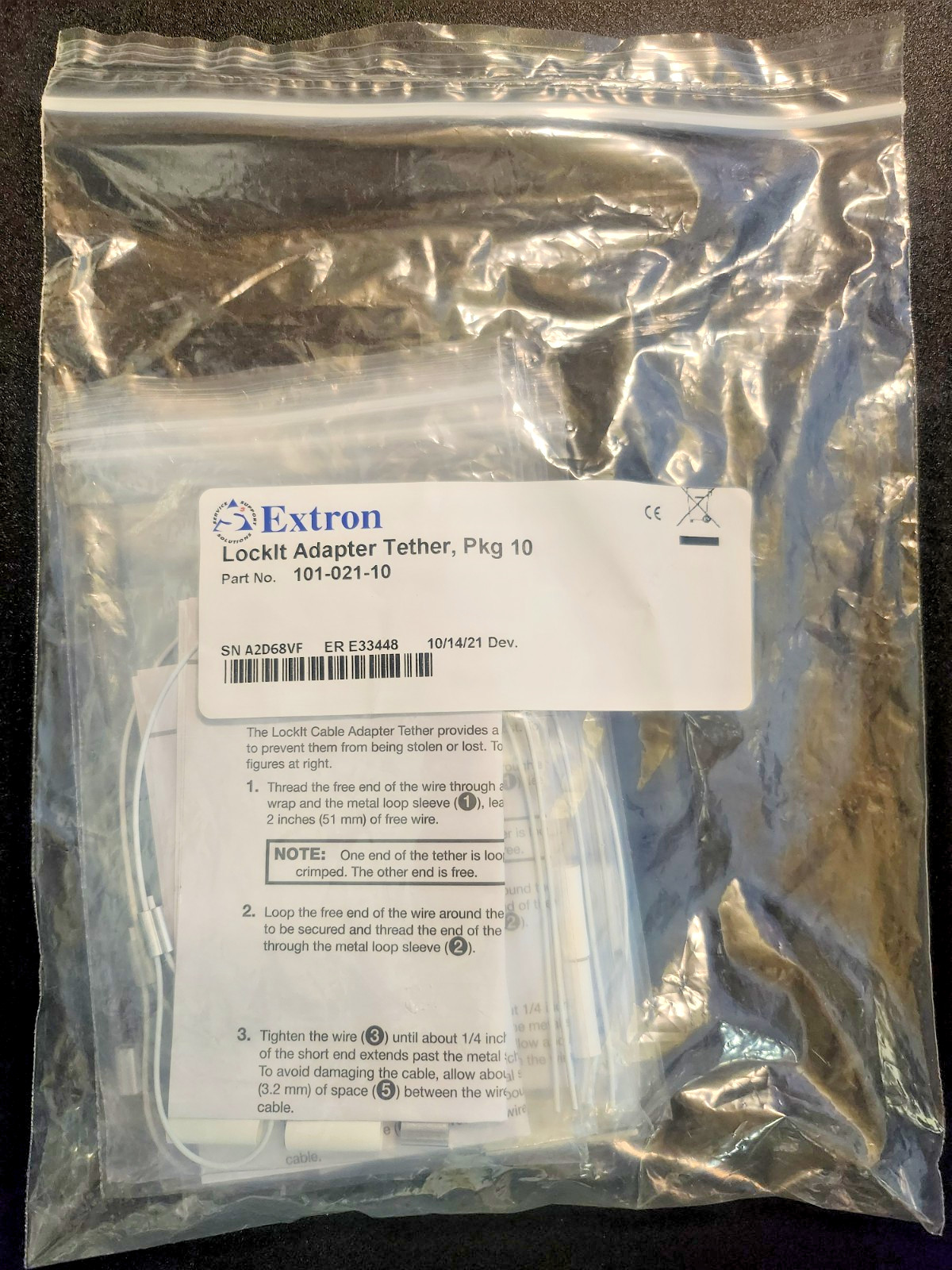 Extron Lockit Adapter Tether Package of 10 Units, 101-021-10 (Q60)