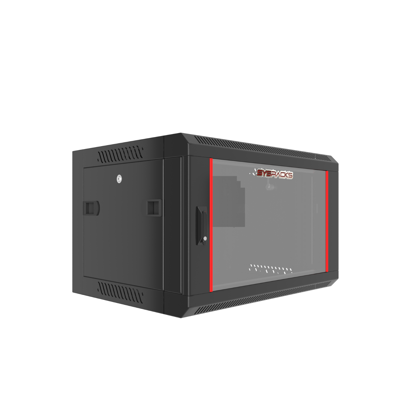 6U Wall Mount Server Cabinet Locking Networking Enclosure Data Rack Glass Door